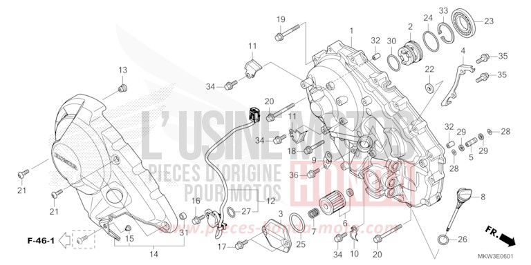 PANNEAU CARTER-MOTEUR D. (NC750XD) von NC750X DCT PEARL DEEP MUD GRAY (NHC47) von 2023